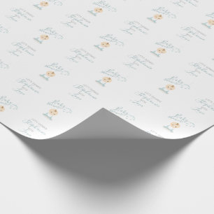 Cute Baby Boy and his Mobile Baby Shower Wrapping Paper