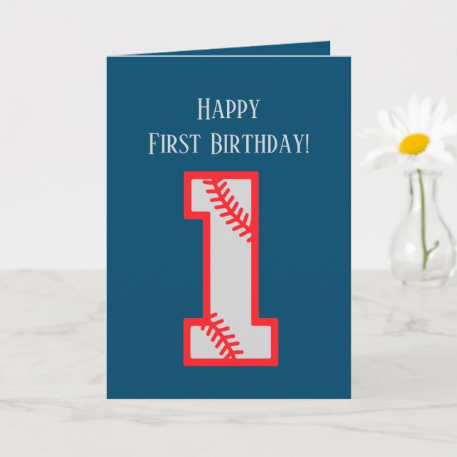 cute baby boy Baseball sports add sentiment first  Card (Small Plant)