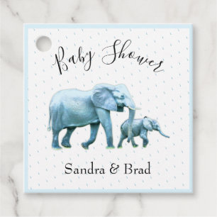 Cute Baby boy blue Elephants Baby Shower Favour Tags