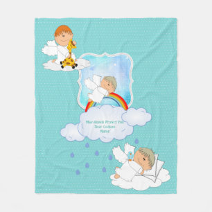 Cute Baby BOY Godson Angels Personalised Fleece
