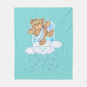 Cute Baby BOY Godson Teddybear Personalised Fleece