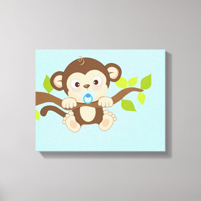 Cute Baby Boy Monkey Canvas Prints (Front)