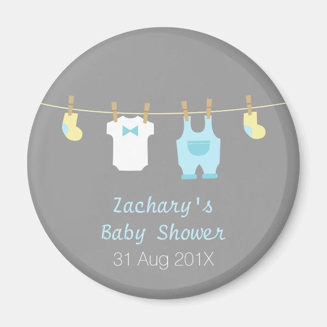 Cute Baby Boy Shower Party Favours Magnet (Front)
