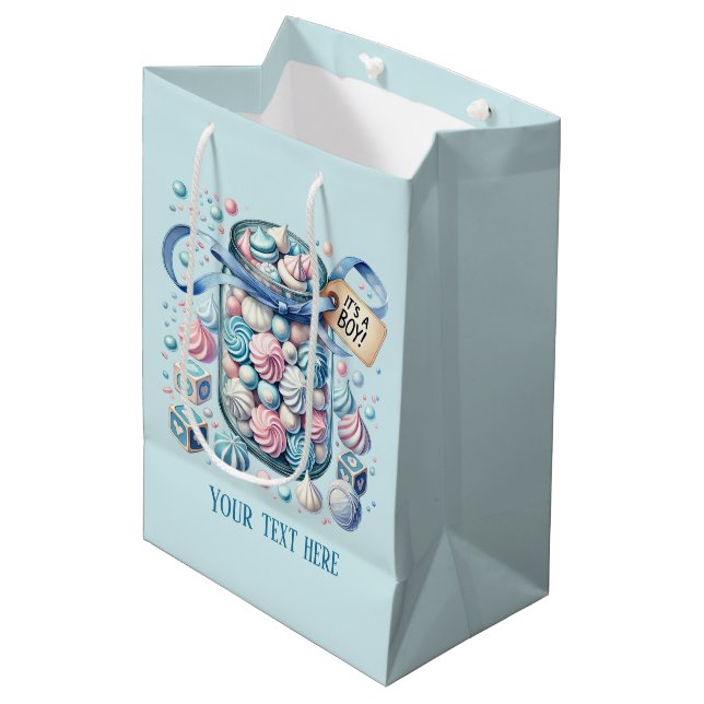 Cute baby boy shower party sweets Medium Gift Bag (Front Angled)