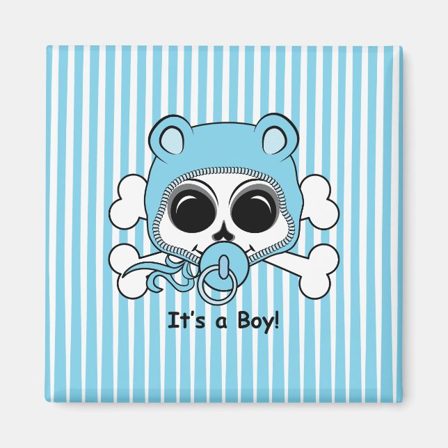 Cute Baby Boy Skull Magnet (Front)