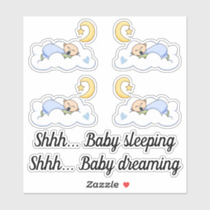 Cute baby boy sleeping on a cloud