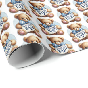 Cute baby boy welcome baby  wrapping paper