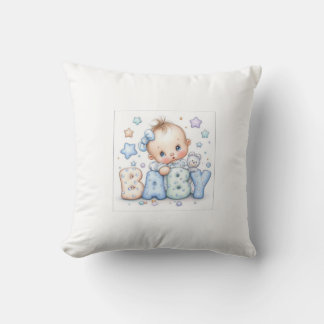 Cute Baby Boy with Teddy Bear & Stars | Sweet Nurs Cushion