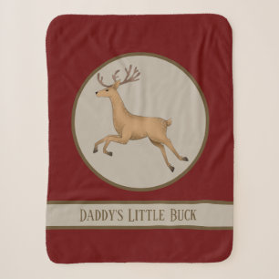cute baby boys little buck add text sherpa blanket