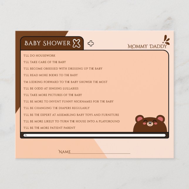 Cute Baby Brown Bear Computer Screen Guess Who (Front)