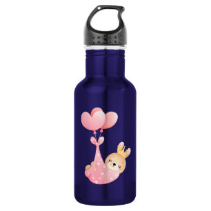 Cute Baby Bunny in a Heart Blanket 532 Ml Water Bottle
