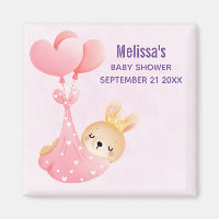 Cute Baby Bunny in a Heart Blanket Baby Shower