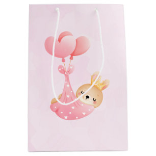 Cute Baby Bunny in a Heart Blanket Medium Gift Bag