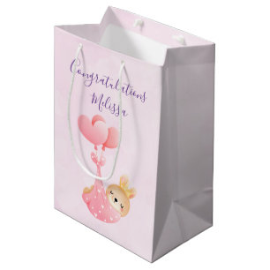 Cute Baby Bunny in a Heart Blanket Medium Gift Bag