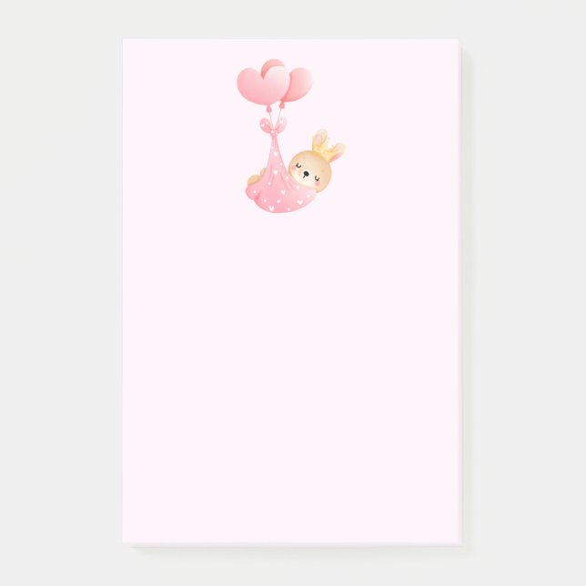 Cute Baby Bunny in a Heart Blanket Post-it Notes (Front)