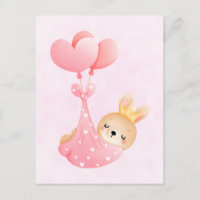 Cute Baby Bunny in a Heart Blanket