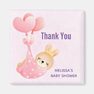 Cute Baby Bunny in a Heart Blanket Thank You Magnet