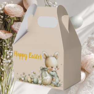 Cute baby bunny in pyjamas with an Easter egg Favour Box