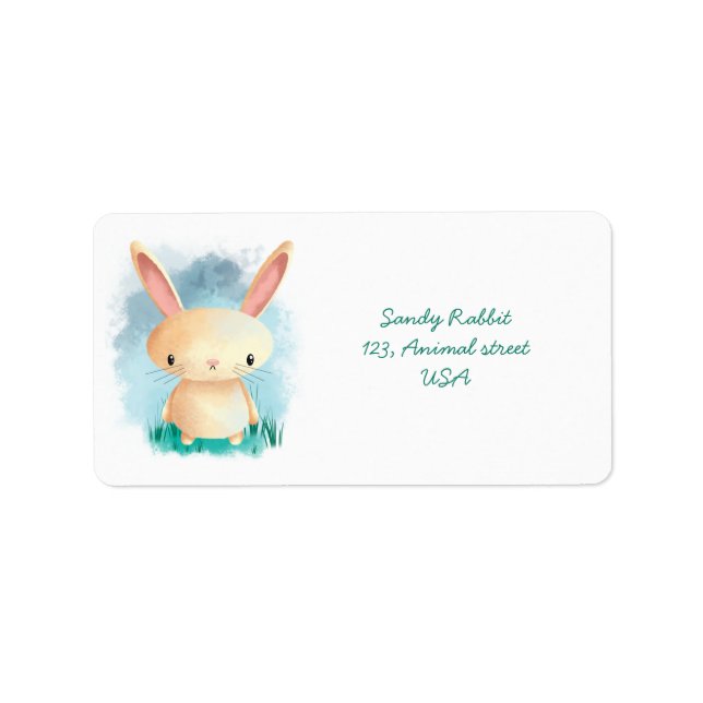 Cute baby bunny label (Front)