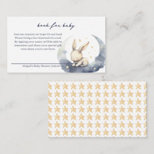 Cute Baby Bunny on Moon with Stars Books for Baby Enclosure Card