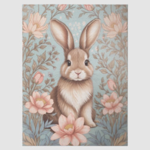 Cute Baby Bunny Pastel Floral Tissue Paper