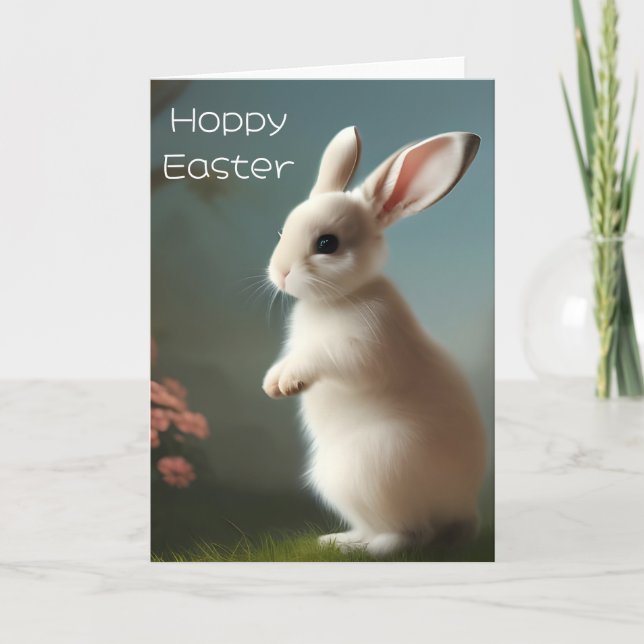 Cute Baby Bunny Portrait Easter  Card (Front)