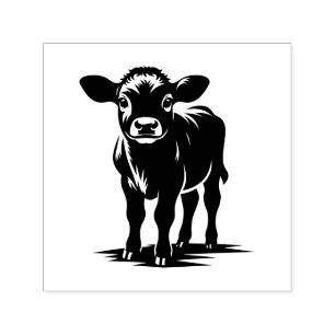 Cute Baby Calf Cow Standing Image Only No Text Self-inking Stamp