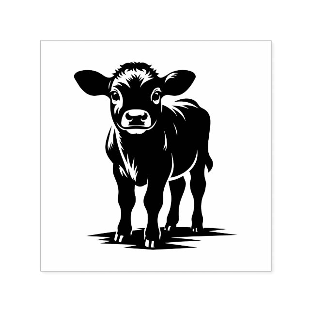 Cute Baby Calf Cow Standing Image Only No Text Self-inking Stamp (Design)