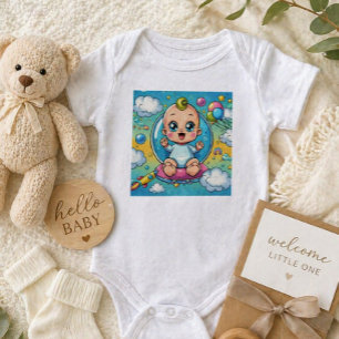 Cute Baby Cartoon Character Whimsical Nursery Bodysuit
