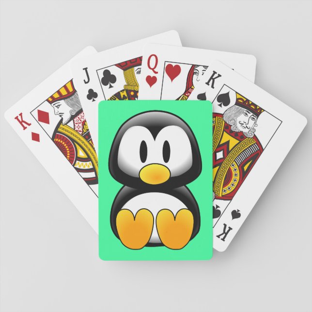 Cute Baby Cartoon Penguin Playing Cards (Back)