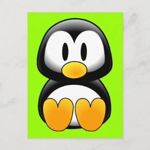 Cute Baby Cartoon Penguin Postcard