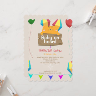 Cute Baby Cat Baby Shower Invitation