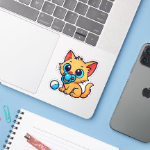 Cute Baby Cat Die-Cut Sticker