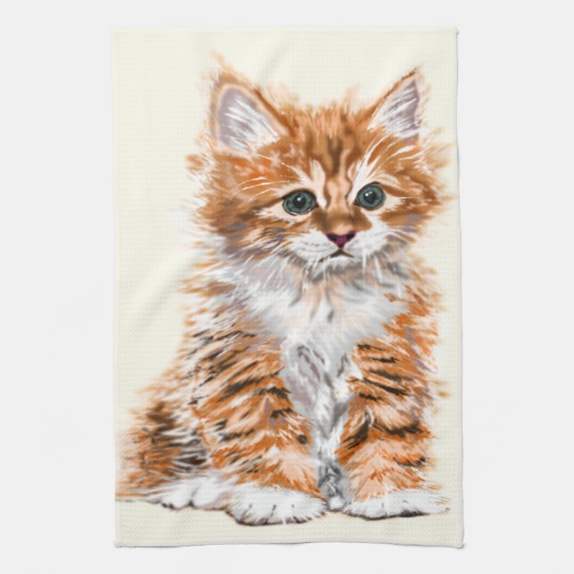 Cute Baby Cat Kitchen Towel (Vertical)