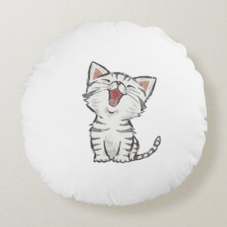 Cute baby cat round cushion