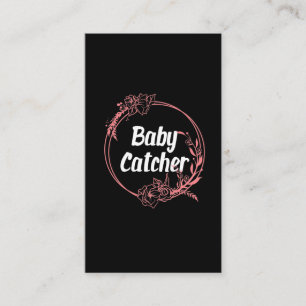 Cute Baby Catcher Doula Midwife Birth Flower Business Card