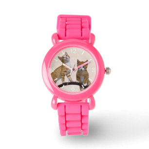 Cute Baby Cats Kittens Funny Gym Photo  dial-plate Watch