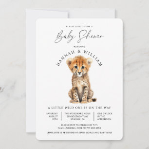 Cute Baby Cheetah Baby Shower Gender Neutral Invitation