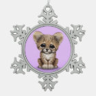 Cute Baby Cheetah Cub on Purple