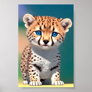 Cute Baby Cheetah for Kids   2:3 Poster