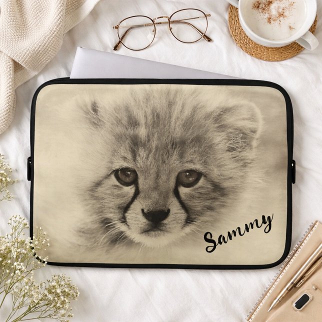 Cute Baby Cheetah laptop sleeve (Creator Uploaded)