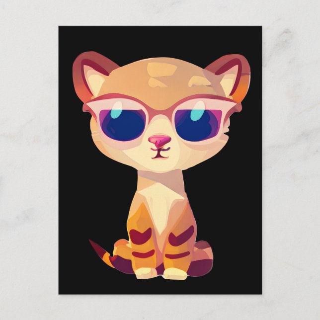 Cute Baby Cheetah with Sunglasses Postcard (Front)