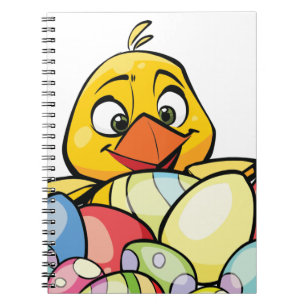 Cute Baby Chick and Easter Eggs Notebook