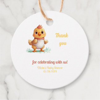 Cute baby chick Baby Shower Thank You  Favour Tags