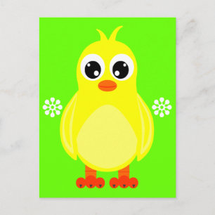 Cute Baby Chick Cartoon Postcard