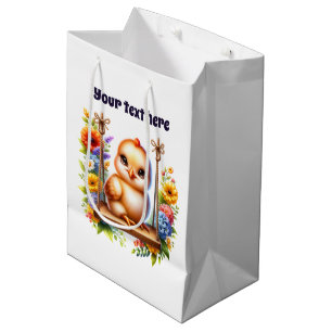 Cute baby chick customisable medium gift bag