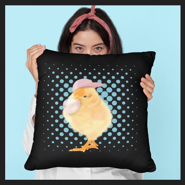 Cute Baby Chick Pink Bubblegum Cushion (Creator Uploaded)