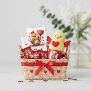 Cute baby chick valentine holiday card