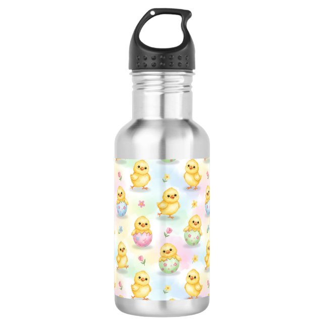 Cute Baby Chick Watercolor Easter 532 Ml Water Bottle (Front)