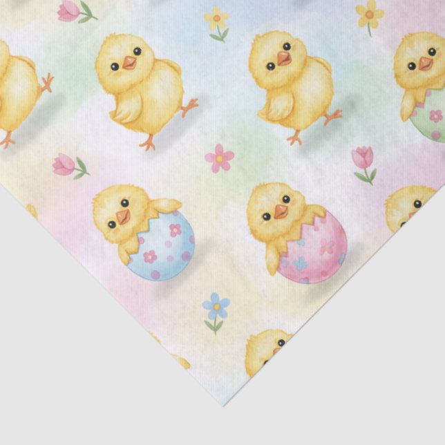 Cute Baby Chick Watercolor Easter  Tissue Paper (Detail)